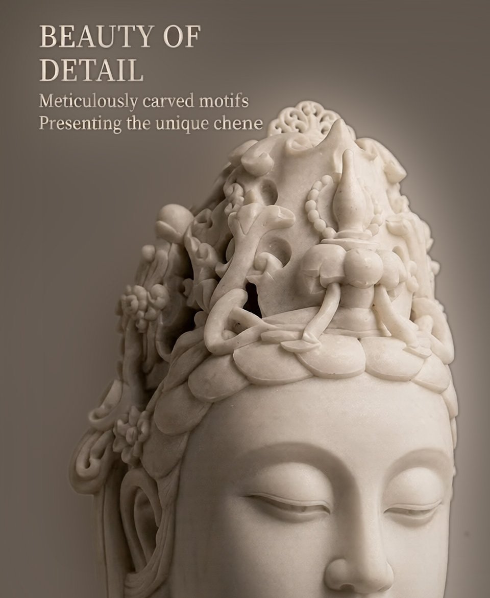 Buddha Head hand carved stone sculpture