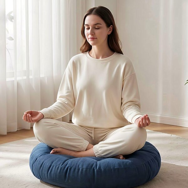 Round Meditation Cushion — Cotton Linen