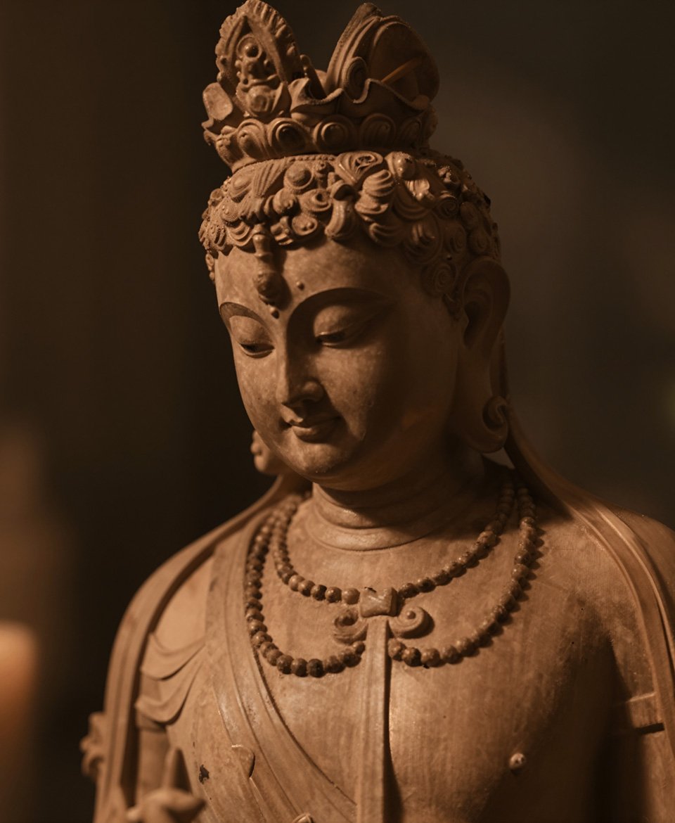 Camphor Wood Grotto Guanyin - Image 3