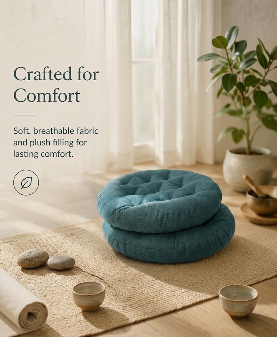 Cotton Linen Floor Cushion - Image 2