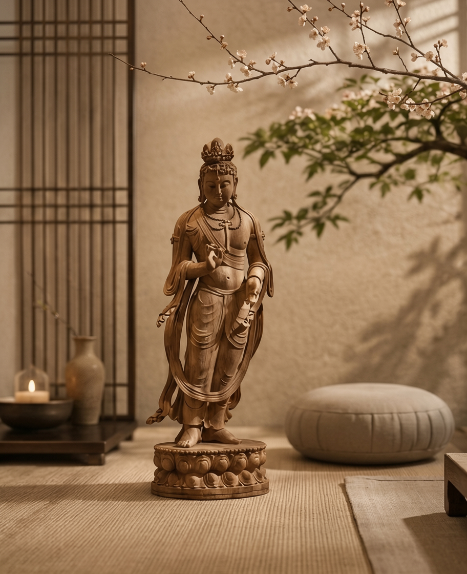 Camphor Wood Grotto Guanyin - Image 5