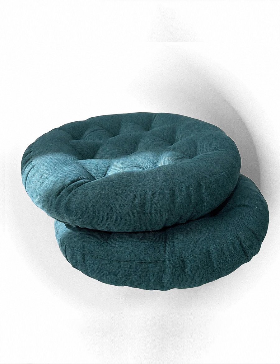 Round Meditation Cushion — Cotton Linen - Image 4