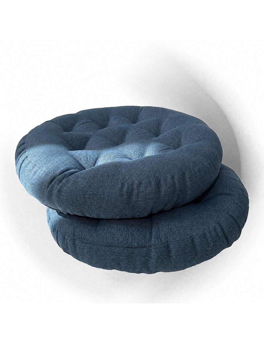 Round Meditation Cushion — Cotton Linen - Image 5